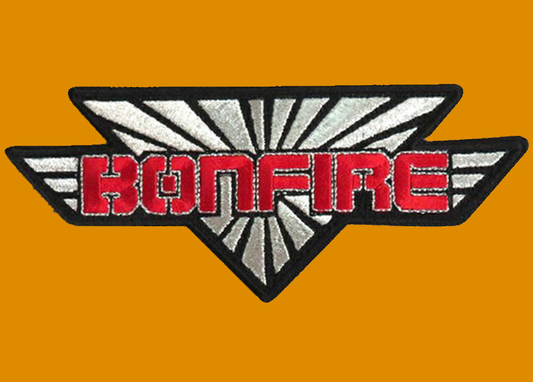 Patch "BONFIRE" silber/rot